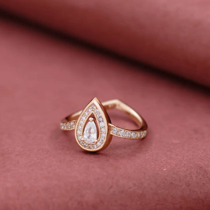 Rose Gold Teardrop Ring