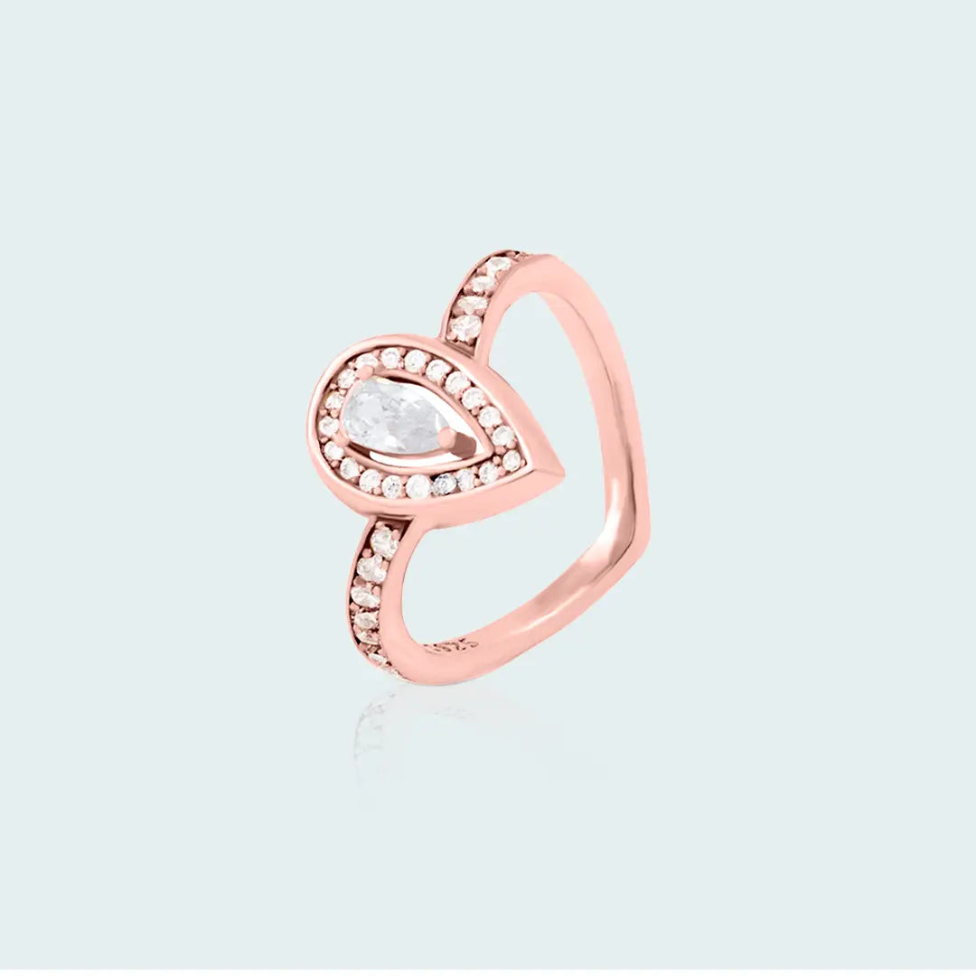 Rose Gold Teardrop Ring