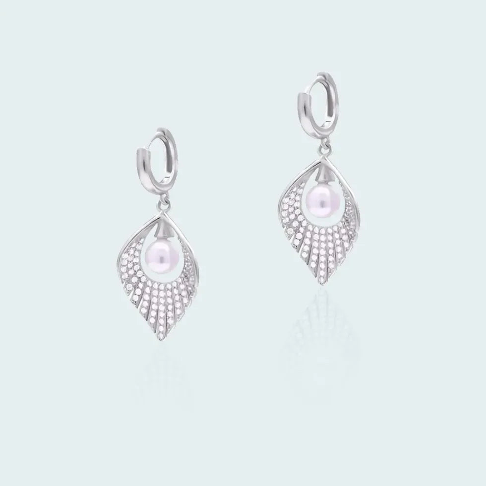 Exquisite 92.5 silver leaf earrings