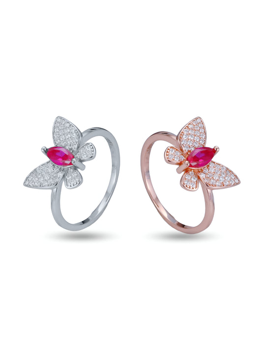 Sparkling Butterfly Ring