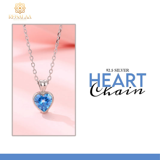 Blue Stone Heart Chain