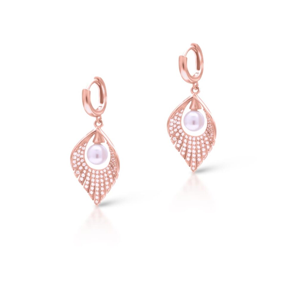 Exquisite 92.5 silver leaf earrings