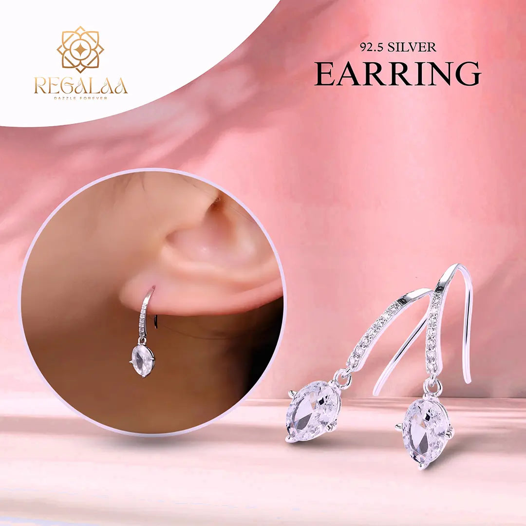 Silver Fish Hook Earring