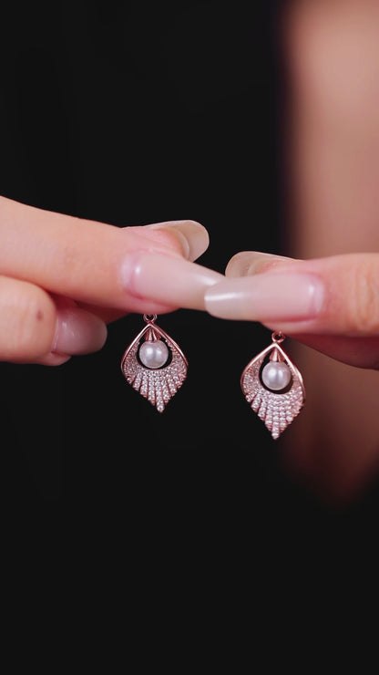 Exquisite 92.5 silver leaf earrings