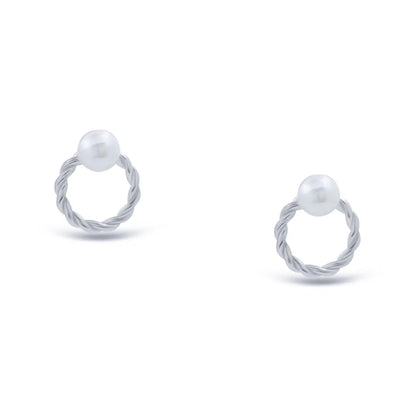 Silver Pearl Earring